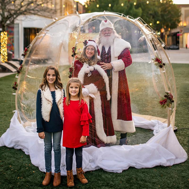 10‘x10' bubble tent was used as a santa globe for christmas
