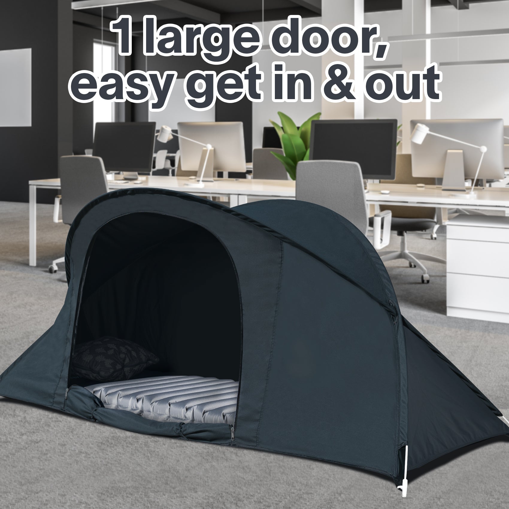 EighteenTek Pop Up Bed Canopy Office Sleeping Bed Tents One Person Pri – PrivatePod