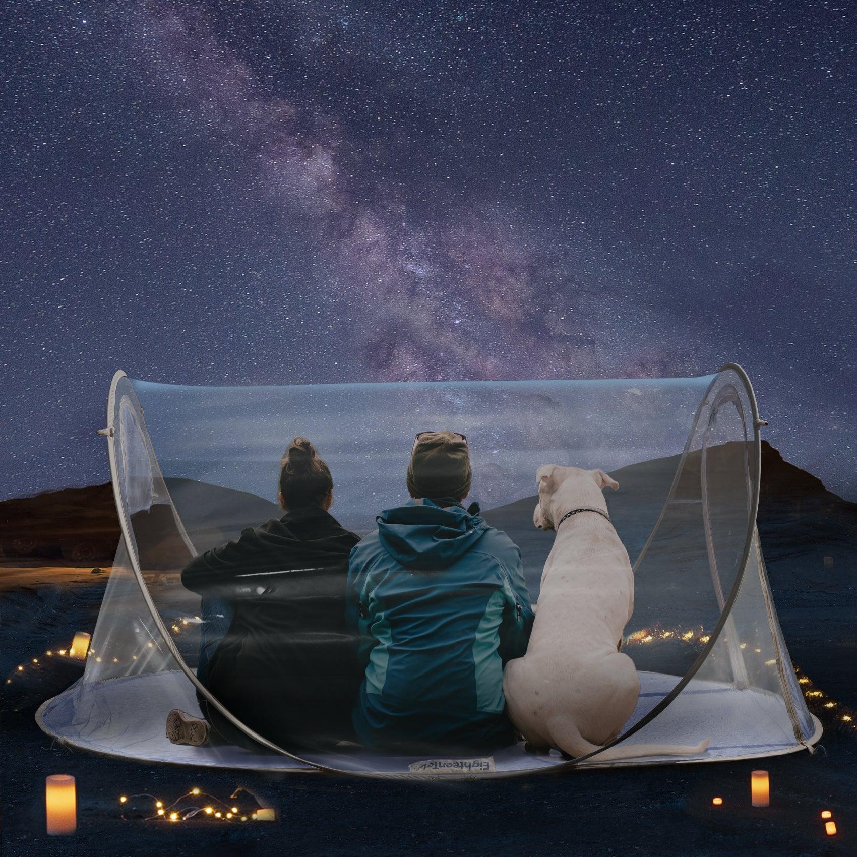 tent with stargazing EighteenTek Clear Pop Up Tent Camping Stargazing Transparent Instant W – PrivatePod