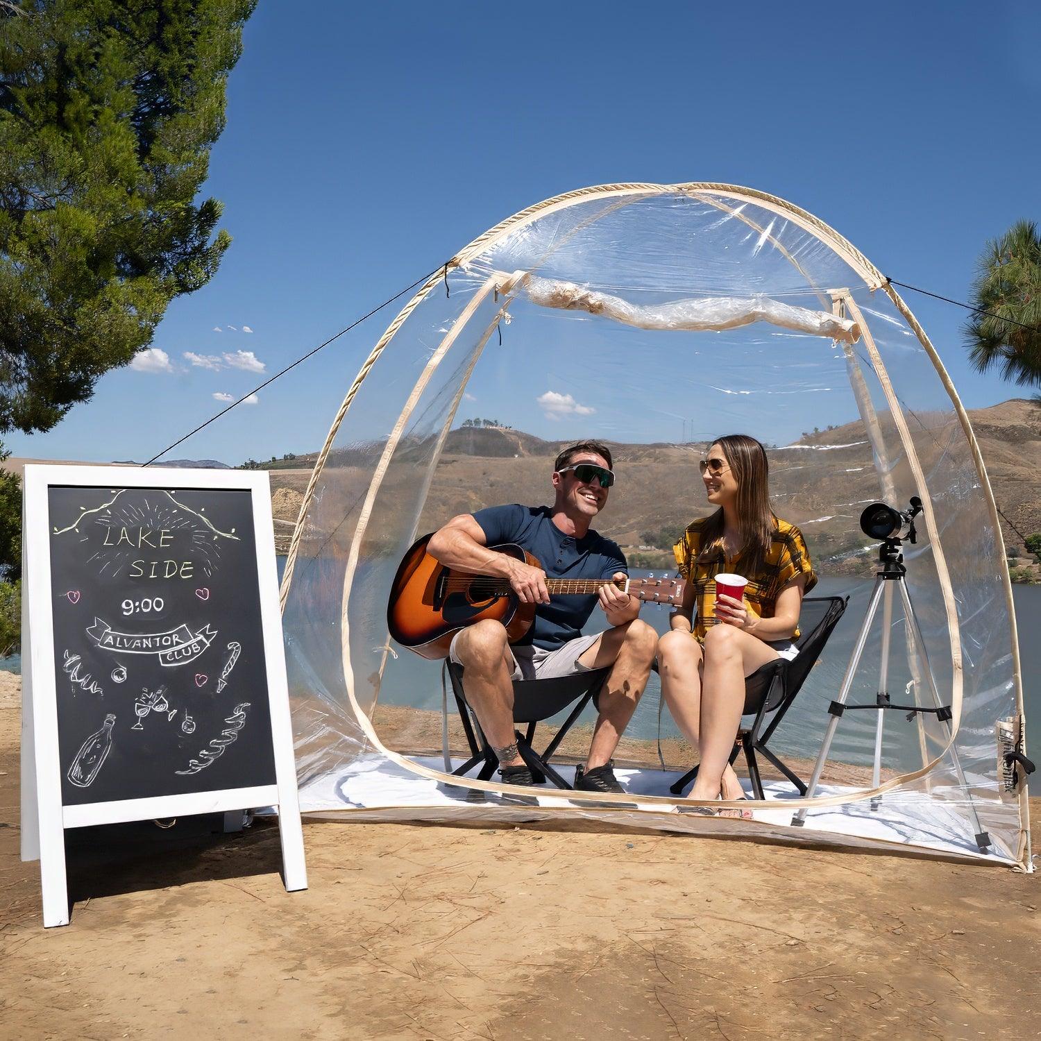 beach bubble tent EighteenTek 7'x4' Pop Up Clear Bubble Tent Multifunctional Gazebo For Holiday