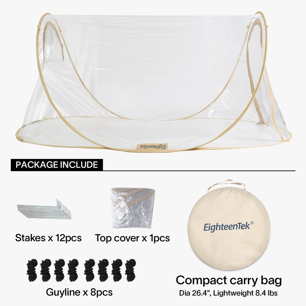 EighteenTek Clear Pop Up Tent Camping Stargazing Transparent Instant Weatherproof Shelter - Alvantor