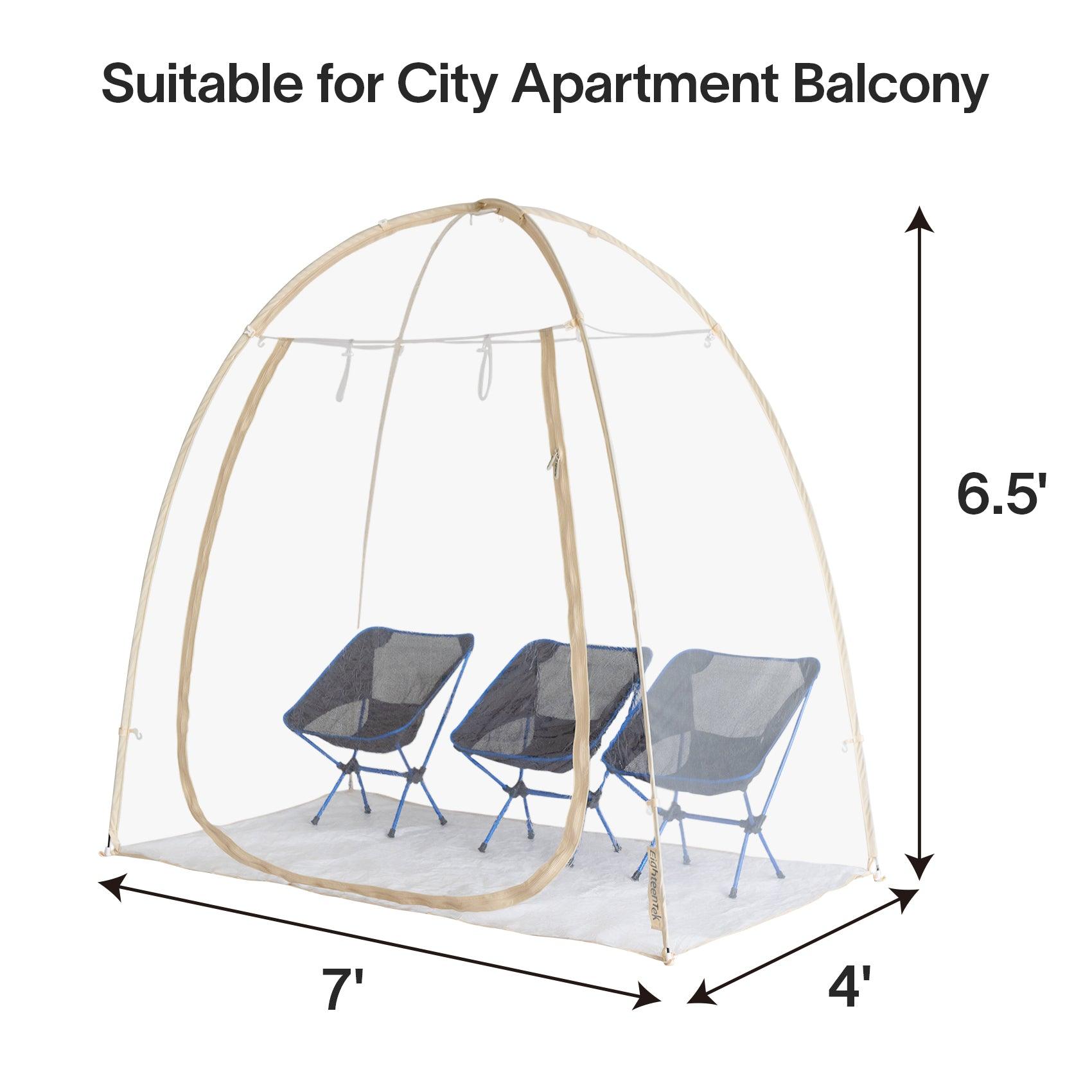apartment balcony tent EighteenTek 7'x4' Pop Up Clear Bubble Tent Multifunctional Gazebo For Holiday
