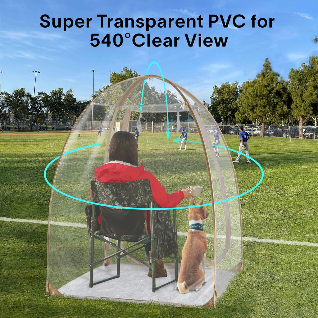 TopGold pop up weather pod provide 540 degrees super clear view for watching games